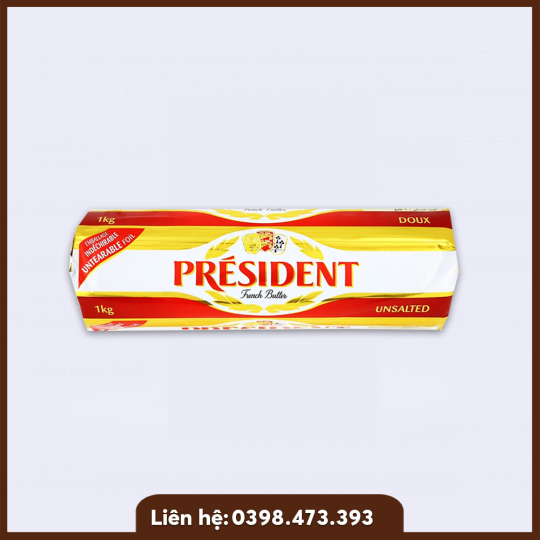 Bơ Lạt President khối 1kg 