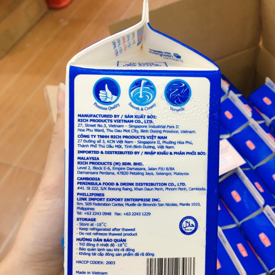 Kem Béo Thực Vật Rich's Lùn hộp 454g