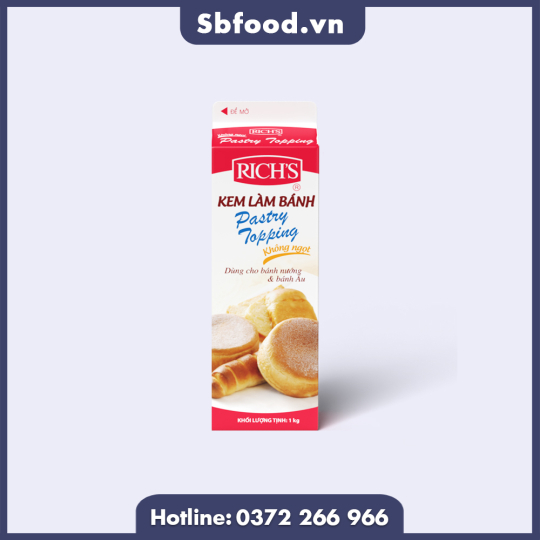 Kem làm bánh Pastry Topping Richs hộp 1kg