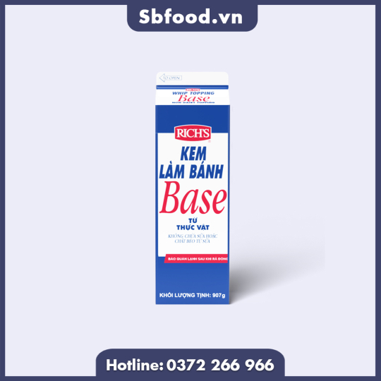Kem làm bánh Whip Topping Base Richs hộp 907g