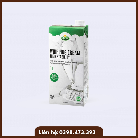 Kem sữa Whiping Cream Arla Pro 35%  béo hộp 1 lít