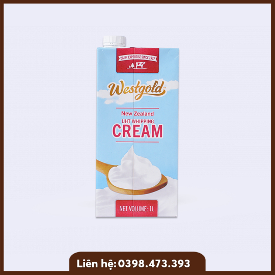 Kem sữa Whipping Cream WestGold 35.5%  béo hộp 1 lít
