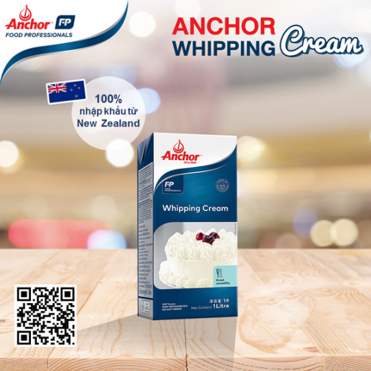 Kem Sữa Whipping Cream Anchor 35% béo hộp 1 lít