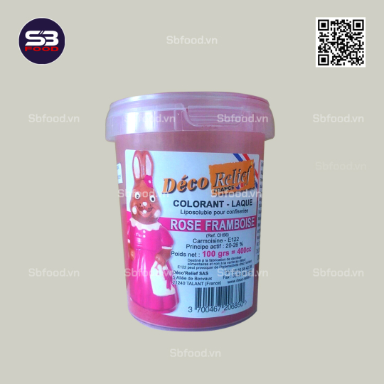 Màu thực phẩm Deco Relief dạng bột gốc dầu màu hồng hộp 100g