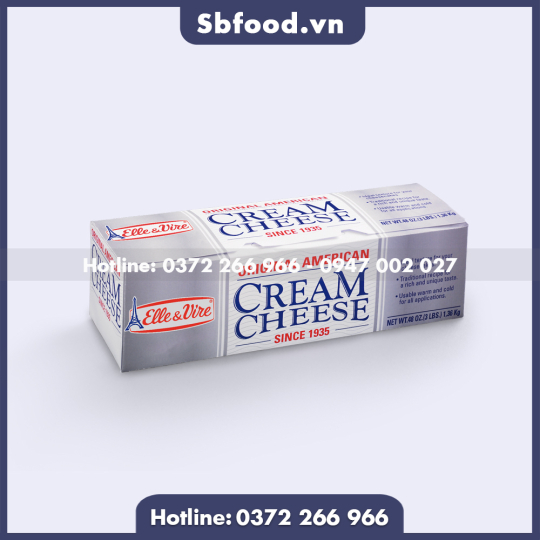 Phô mai kem cream cheese Elle & Vire  khối 1.36kg