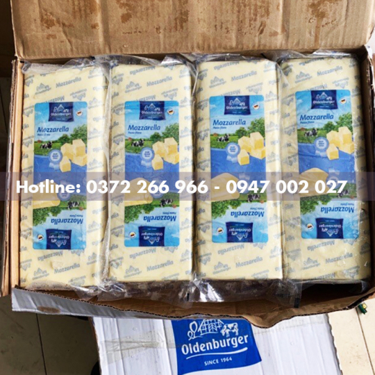 Phô mai mozzarella Oldenburger khối 2,5kg